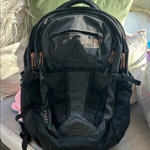 The North Face Gray and Black Backpack